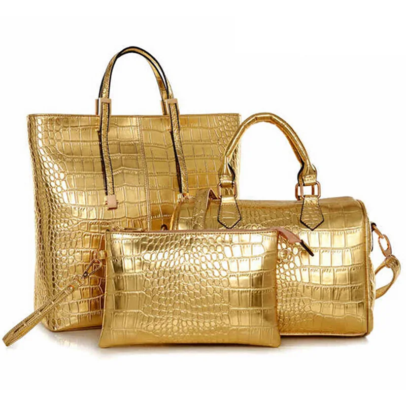 2017 Women Bag 3pcs Luxury Female Composite Vintage 2017 Women Bag 3pcs Luxury Female Composite Vintage Designer Gold Handbag Brand Crossbody Large Las Tote In Top Handle Bags From