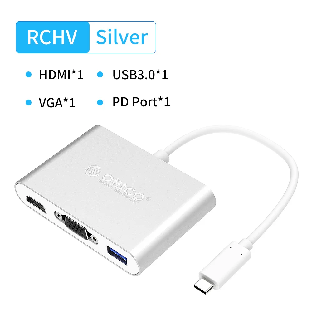 ORICO usb-хаб USB C к HDMI VGA type-C PD зарядный адаптер док-станция для MacBook Pro/huawei аксессуары type C USB 3,0 разветвитель концентратор