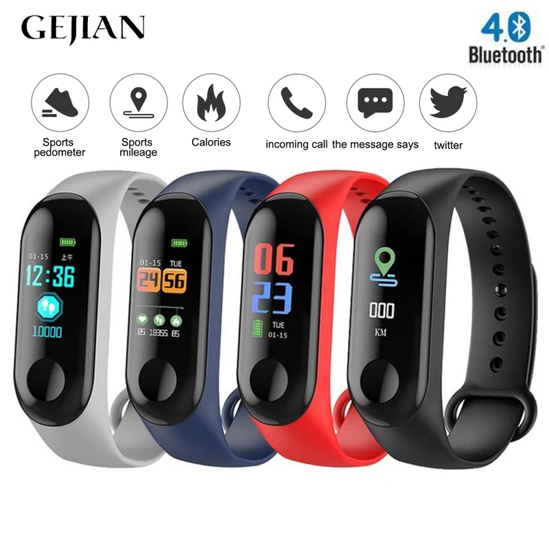 

GEJIAN HD sports smart watch men women smart bracelet fitness tracker heart rate touch screen display IP68 waterproof pedometer