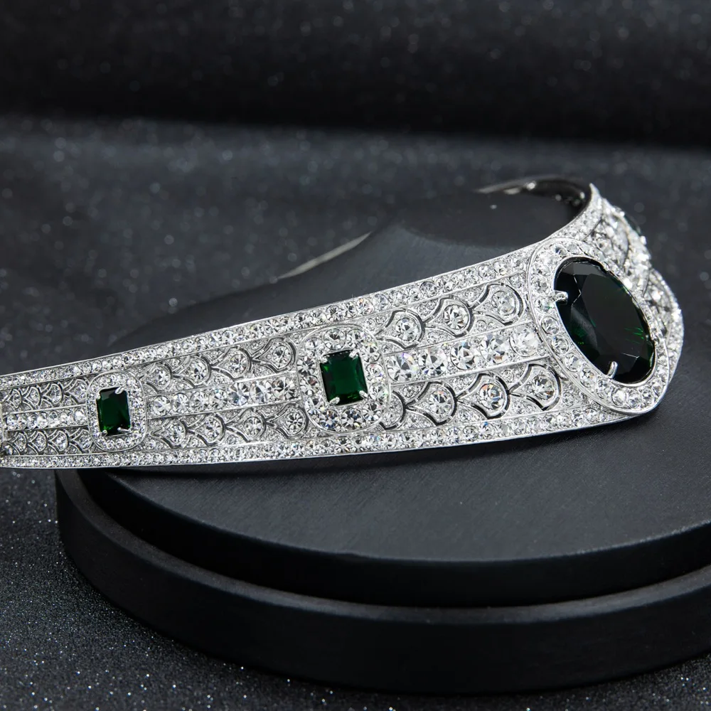 Online Nuevo Diamante de imitación austriaco Real CZ princesa Eugenie boda Tiara nupcial corona para Mujer Accesorios joyería HG086A