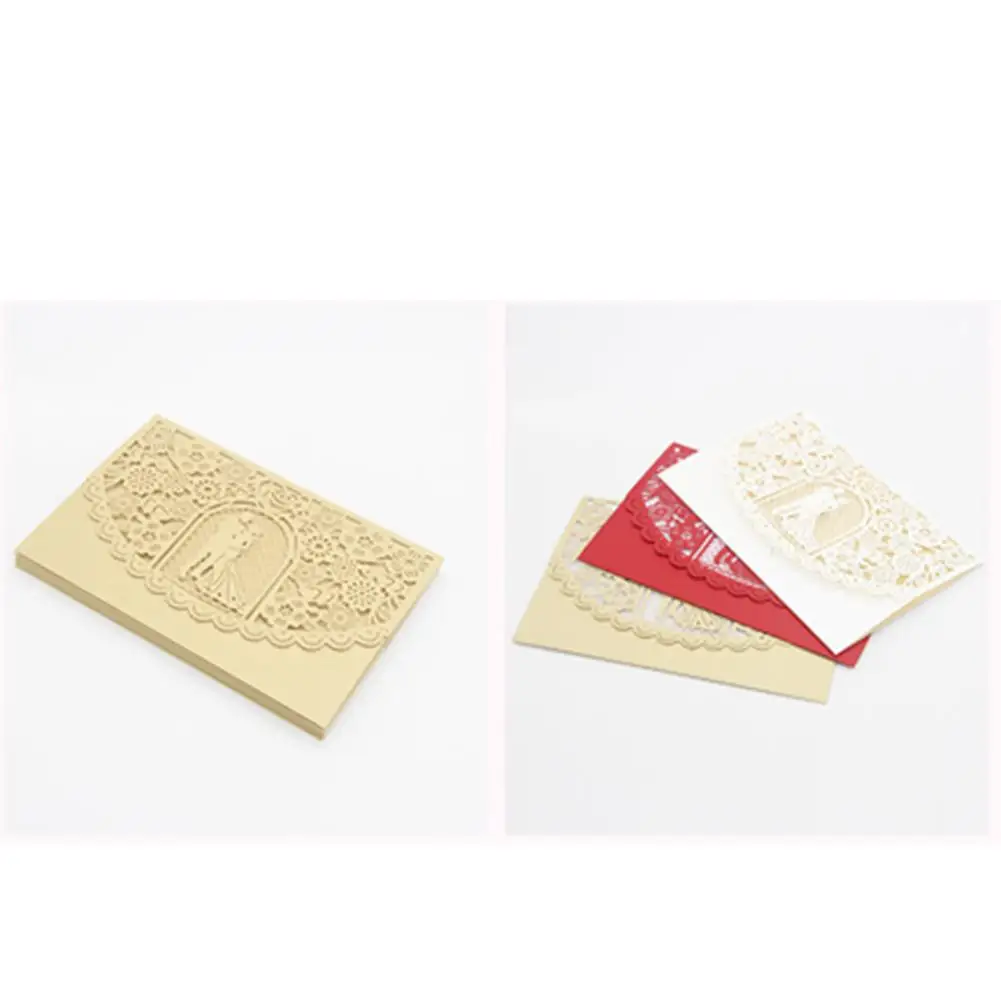  10PCS/Pack New Style Hollow Bride and Groom Wedding Invitation Card European Style Innovative Perso - 32918145279