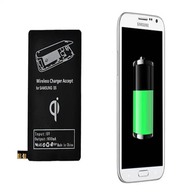 NEW S5 Qi Wireless Charger Receiver Charging Adapter Receptor Receiver Pad Coil For Samsung Galaxy S5 i9600 Mobile