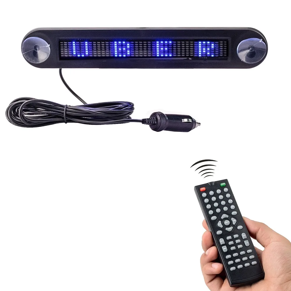 

2019 NEW 12V 30cm Car Led Sign Remote Programmable Scrolling Advertising Message display board Car rear window Moving signs