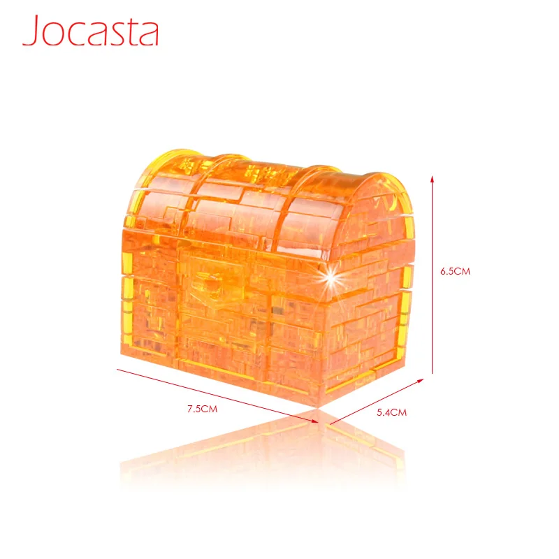 3D Хрустальная головоломка со вспышкой DIY модель сборки головоломки строительные игрушки для украшение для детской сундук-головоломка [ - Цвет: Orange