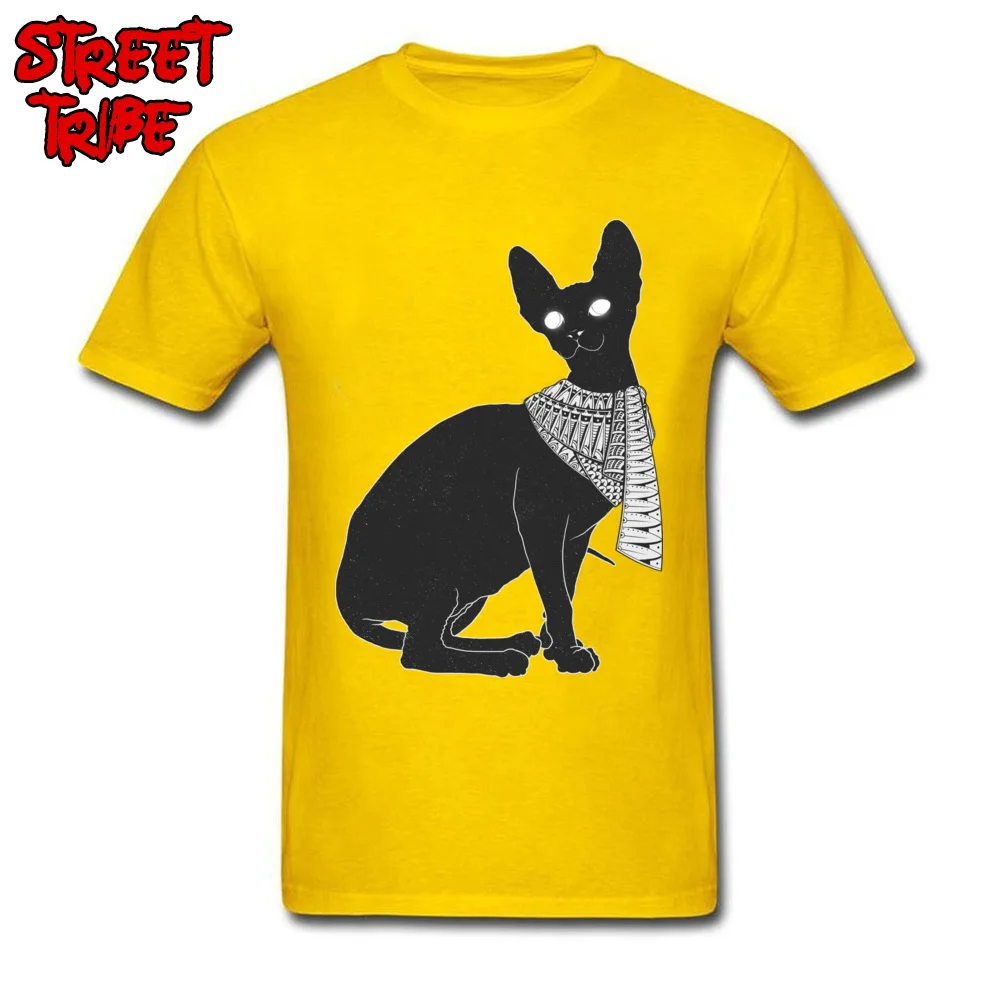 Alien Cat Tops Shirt Oversized O Neck Casual Short Sleeve All Cotton Mens T Shirts Group Tops T Shirt Wholesale Alien Cat yellow