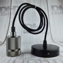 Черный Алюминий DIY подвесной светильник E27 держатель лампы для 110 V 220 V Эдисон Винтаж Ретро Настенный декор подвесной светильник для дома