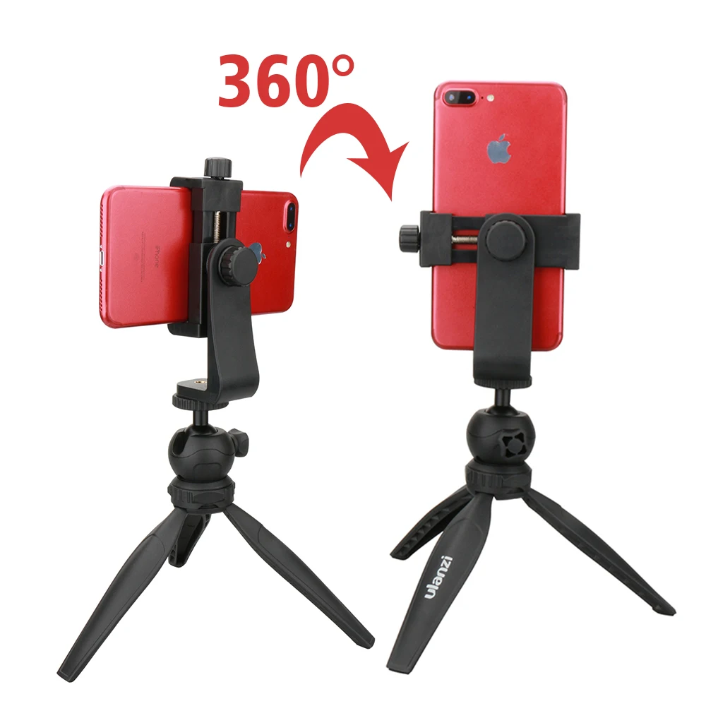 

Ulanzi Phone Tripod + Vertical Bracket Smartphone Mount Holder Phone Clip Clipper Tripod Adapter for iPhone Samsung Smart Phones