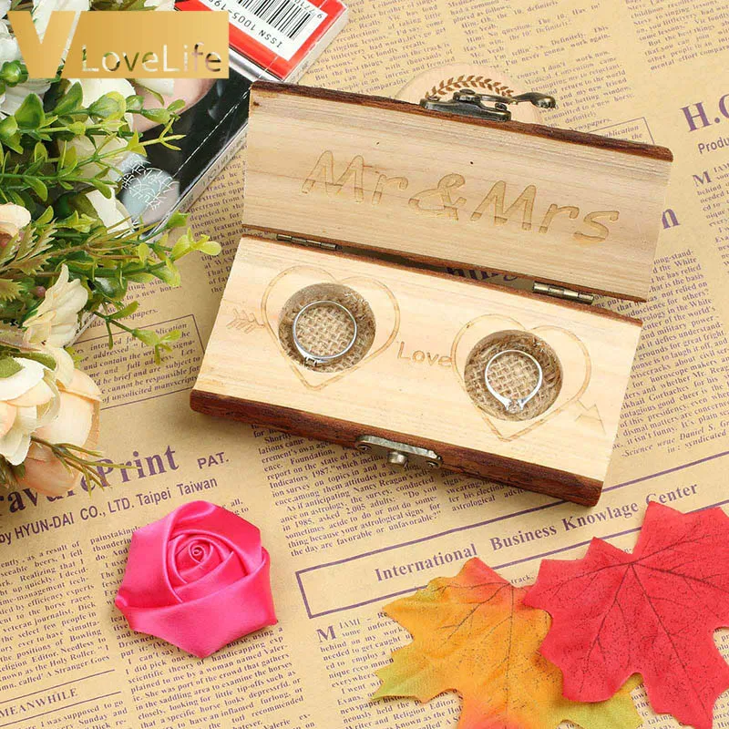 

1PC Wooden Ring Box 13x6x4.5cm Beautiful Rectangle Long Wedding Ring Box 13x6x4.5cm Rustic Wedding/Valentines Engagement Decor