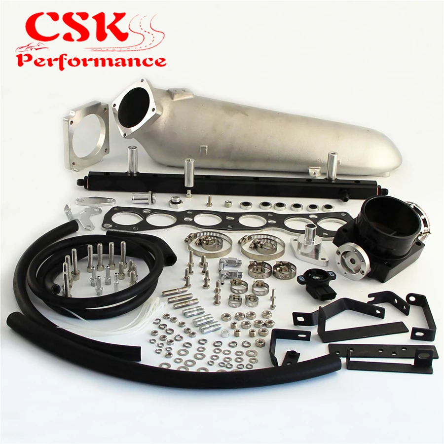 US $174.12 Turbo Intake Manifold 90mm Throttle Body With Tps Sensor Fuel Rail Fits For 9398 Toyota Supra 2jzGte 2jzgte Jza80