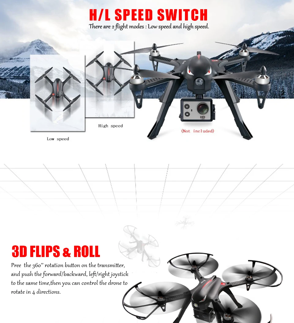 MJX Bugs 3 и B3 FPV дрона с дистанционным управлением с Камера 2,4G 6-осей гироскопа RTF бесщеточный мотор RC Quadcopter вертолет может поместиться C5820 или 4K Камера