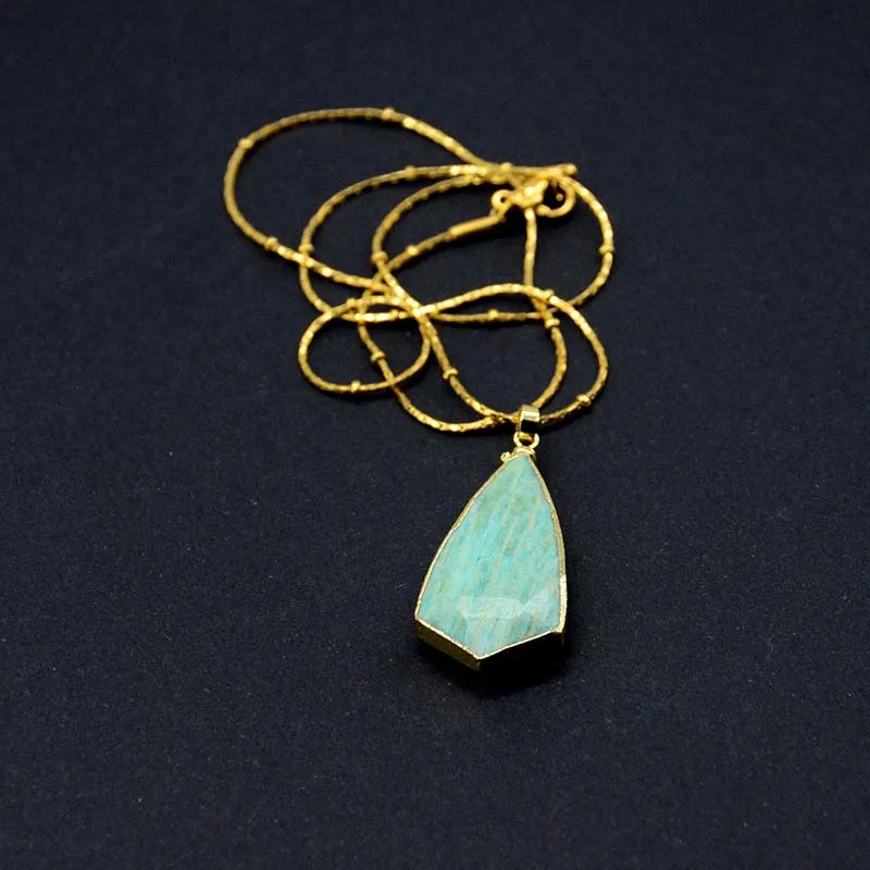 

Jewelry Pendant Boho Necklace Natural Stone Steel Gold Necklace For Women Girls Dropshipping