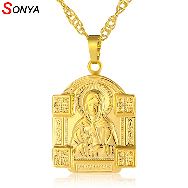Blessed Matrona of Moscow Pendant Necklace Gold Color Catholicism Orthodox Church Jewelry