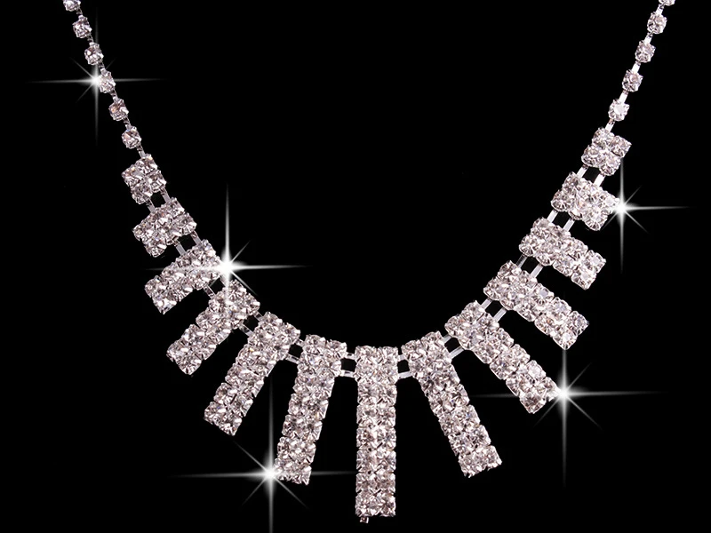 NIUYITID Bridal Jewelry Four Pieces Sets Of Wedding Crystal Rhinestone Jewelry For Women Female Party Jewellery (12)