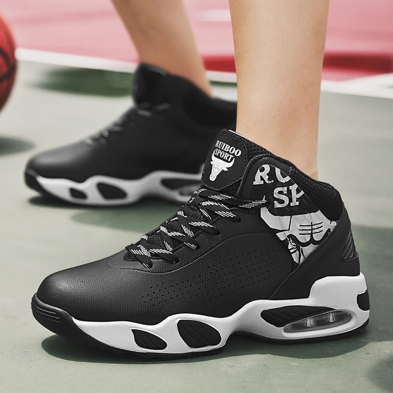 2019 الرجال عالية أعلى حذاء كرة السلة للصدمات الرياضية في الهواء الطلق رجل الأحذية ضوء تنفس أجهزة لياقة خارجية أحذية رياضية الأسود 2019 الرجال عالية أعلى حذاء كرة السلة للصدمات الرياضية في الهواء الطلق رجل الأحذية ضوء تنفس أجهزة لياقة خارجية أحذية رياضية الأسود