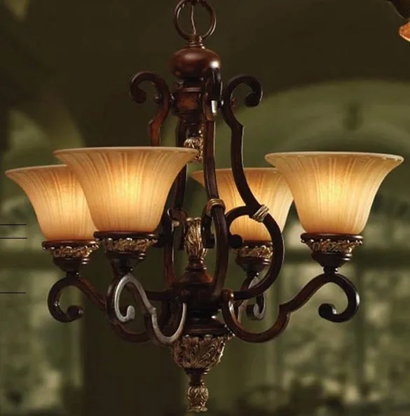 European Pendant Lights merican antique lamp, wrought iron bedroom a