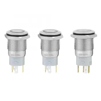 

interruptor 40pcs 16mm Self-locking Metal Push Button Switch 24V LED Light 5-Pin toggle switch