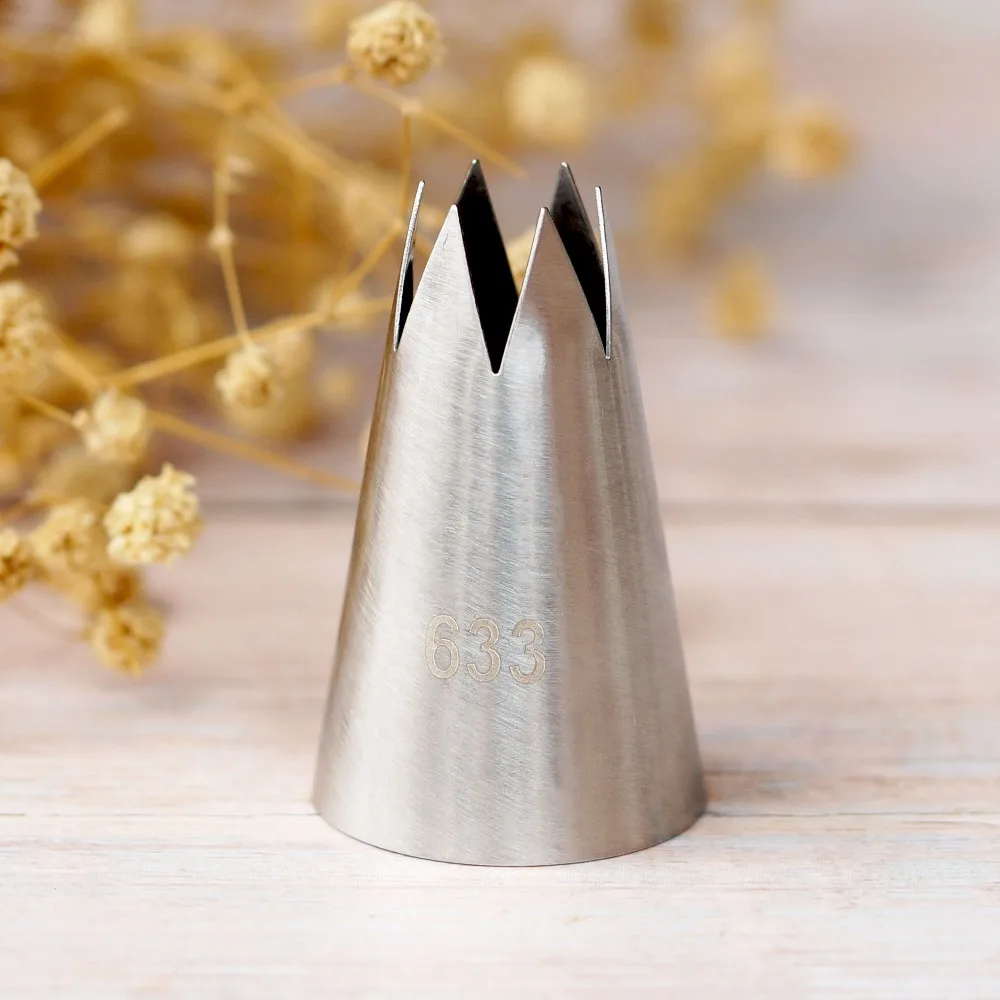 

#633 Piping Nozzle Cake Decorating Tools Stainless Steel Icing Nozzles Cream Pastry Nozzles Large Size Open Star Tips