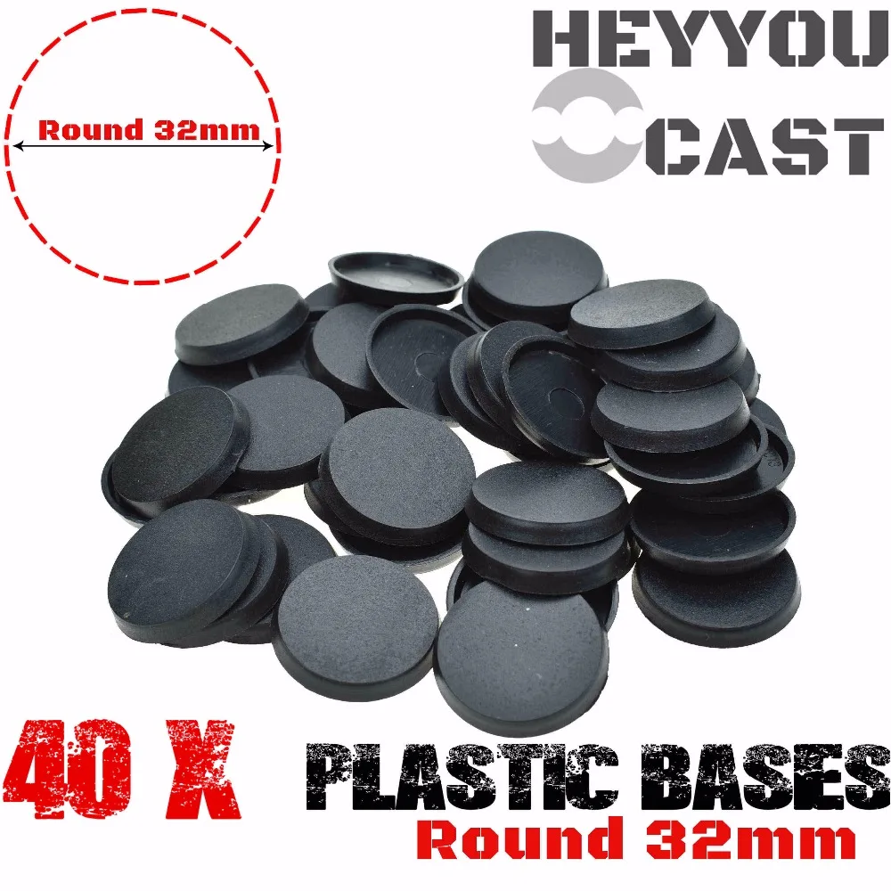 40PCS 32mm Plastic Round bases for Miniaturesin Model Building Kits