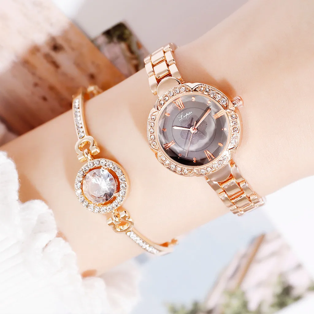 

European Delicate Bracelet Watch Suit ladies women Wrist watches Dress watch gifts Wrist Party decoration rose gold watch