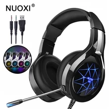 NUOXI N1 Stereo Gaming Headset Best Casque Deep Bass Game Headphones Earphone with Mic LED Light for PS4 PC Xbox One NUOXI N1 Stereo Gaming Headset Best Casque Deep Bass Game Headphones Earphone with Mic LED Light for PS4 PC Xbox One