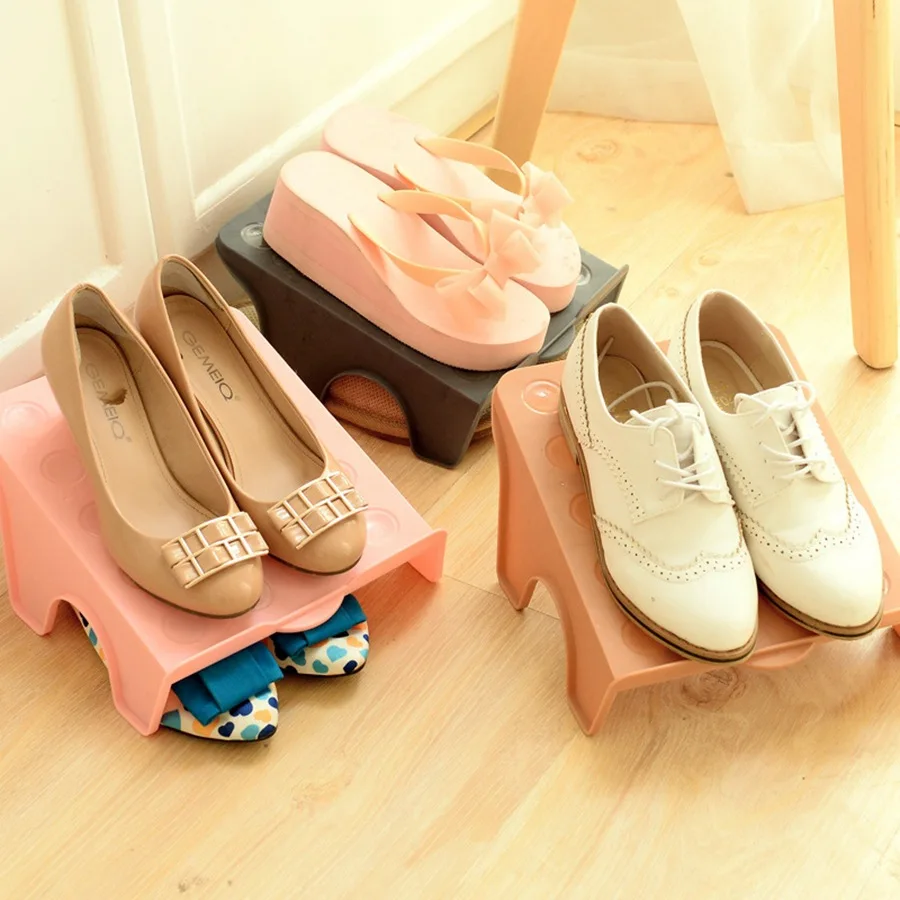 رفوف الأحذية Shoebox حذاء مجلس الوزراء البلاستيك غرفة المعيشة المنزل استخدام مريحة منظم رف حامل