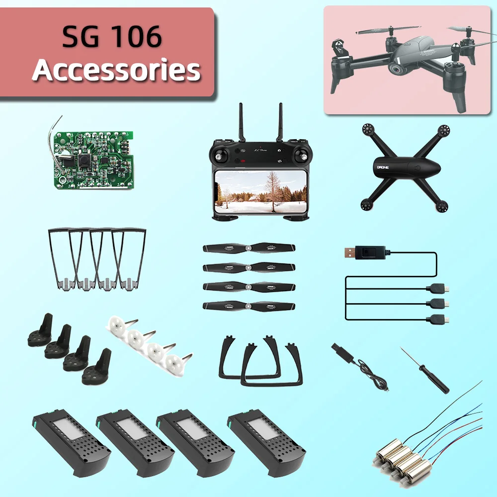 SG106 запасная часть дополнительная батарея запасная защита пропеллера рама шасси USB зарядное устройство линия мотор материнская плата для радиоуправляемого дрона