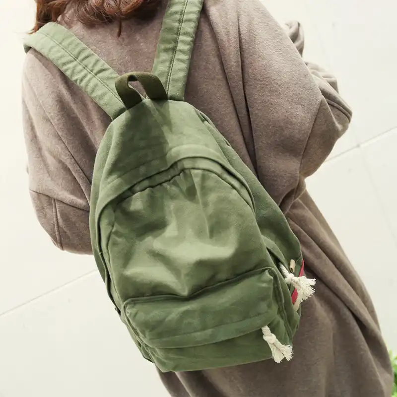 mochila mujer verde militar
