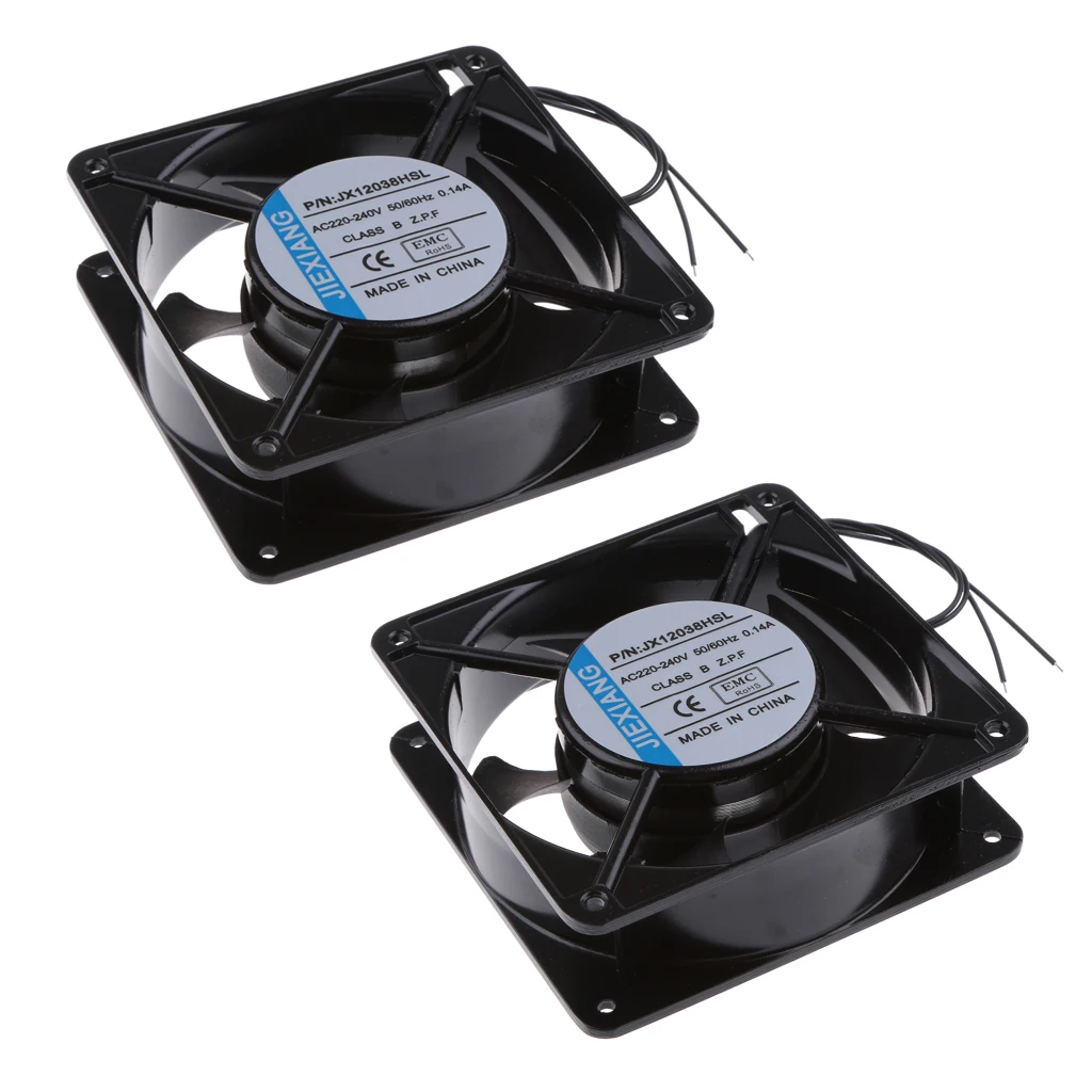 2pcs 12cm 220v Dc Cabinet Cooling Fan Cooler Kit For Industrial