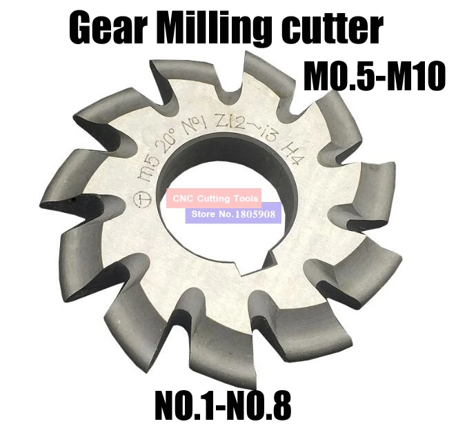 M0.5 M0.75 M1 M1.25 M2 M2.5 M3 M4-M10 Modulus PA20 degrees NO.1-NO.8 HSS Gear Milling cutter Gear cutting tools Free shipping