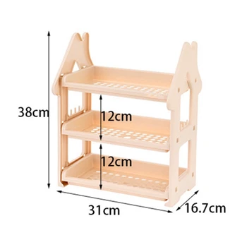 

Three-Layer Kitchen Storage Rack Plastic Home Shape Supporter Holder Organizer For Bathroom Sundries Storage Items