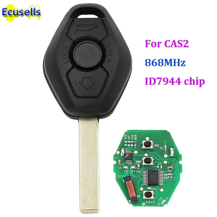 Bmw e46 clave control remoto rohling key id44 chip 433,92mhz completamente set a65