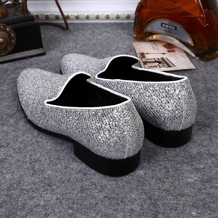 Casual Respirant Cuir Bout Appartements Chaussures Show Rond Slip Mocassins Size46 Style Plus Nouveau En Mode Hommes As Homme Bling on Britannique Argent cL3qS4A5Rj