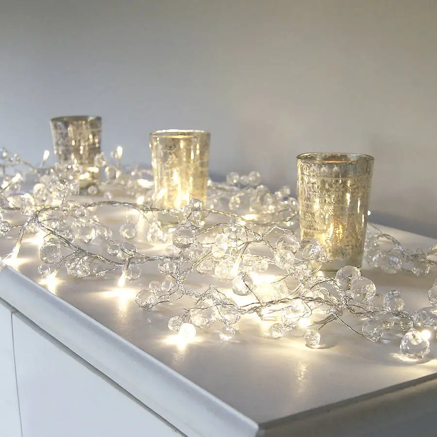 Clear Crystal Led Light Garland Home Room Fairy Lights 1 5meters Clear Crystal Led Light Garland Home Room Fairy Lights 1 5meters Battery Indoor Hanging Decoration Bedroom Acrylic Wedding Decor In Holiday Lighting From