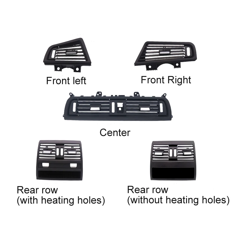 LHD левый руль фортепиано-черный центр Middl ветер кондиционер вентиляционное отверстие гриль розетка панель Хромированная Пластина для BMW 5 серии F10 F18