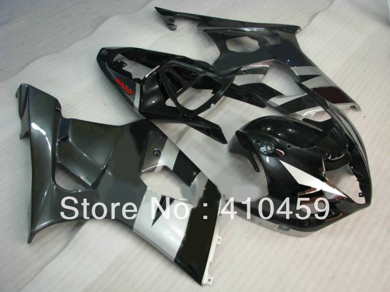 

ABS Plastic Fairing kit for SUZUKI GSXR1000 GSX-R1000 GSXR 1000 K3 03 04 2003 2004 silver gloss black Fairings bodywork SG47
