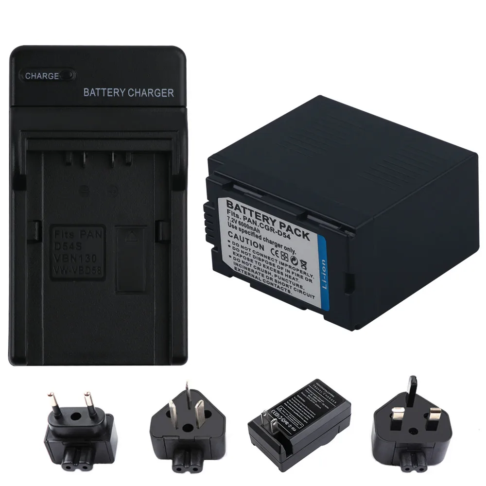 6000 мАч CGA-D54 CGA D54 D54S батарея камеры для Panasonic AG-AC8PJ AG-AC90A AG-HPX250 HC-X1000 | Электроника