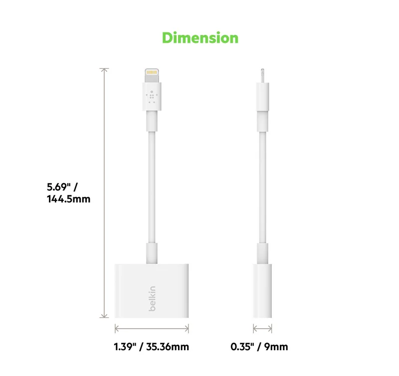 Belkin MFi Certified 3.5mm Audio+Charge 
