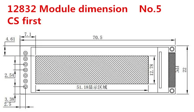 12832 2,08 дюймовый дисплей SSD1307 PM OLED 256x64 SH1122 7pin 4-провод SPI 3-провод SPI I2C белого и синего цветов на выбор, с адаптером PCB