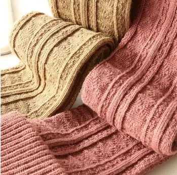 

High-end Export Women's super popular flanging thick Thigh high socks Girls fashion personality candy color warm socks