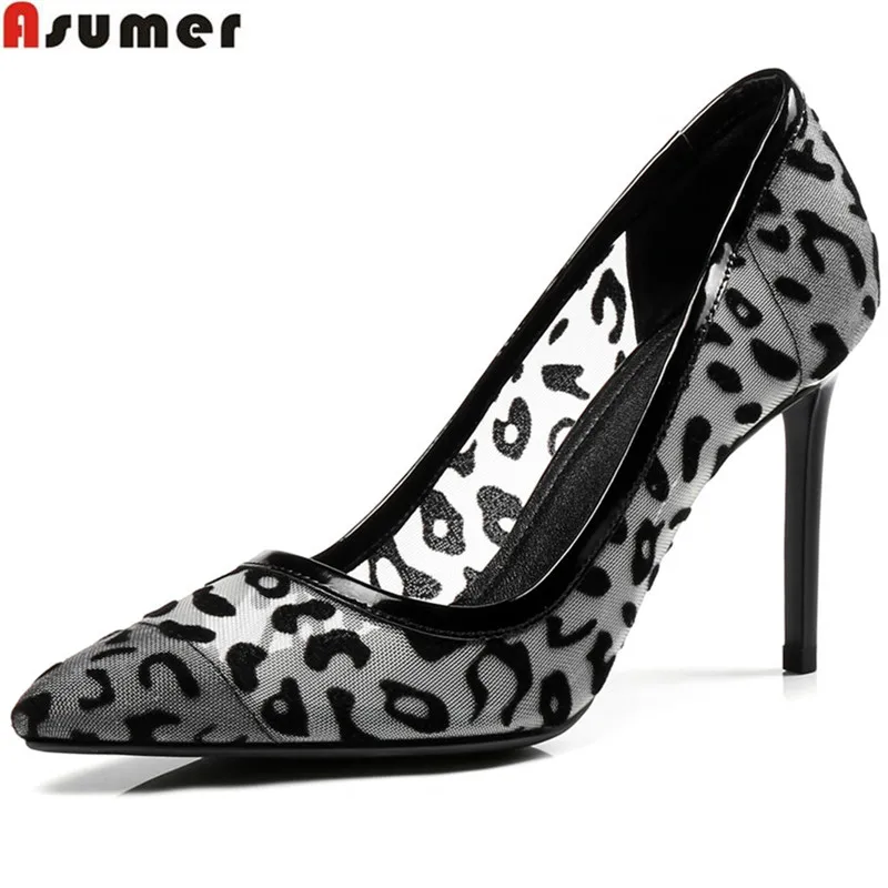 

ASUMER black white fashion spring autumn pumps shoes woman pointed toe thin heel weding shoes women high heels shoes size 33-43