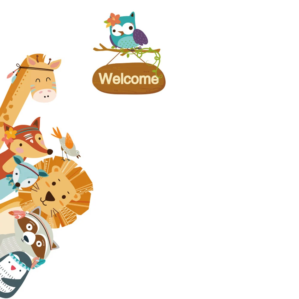 للماء لطيف الجدار ملصق خزانة للأطفال الكرتون الحيوانات DIY باب الديكور الشارات الطفل نوم الأطفال جدارية للإزالة