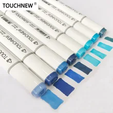 Touchnew 8 цветов синий набор маркеров для живописи эскизные маркеры на спиртовой основе для манги школьные офисные ручки дизайнерские принадлежности