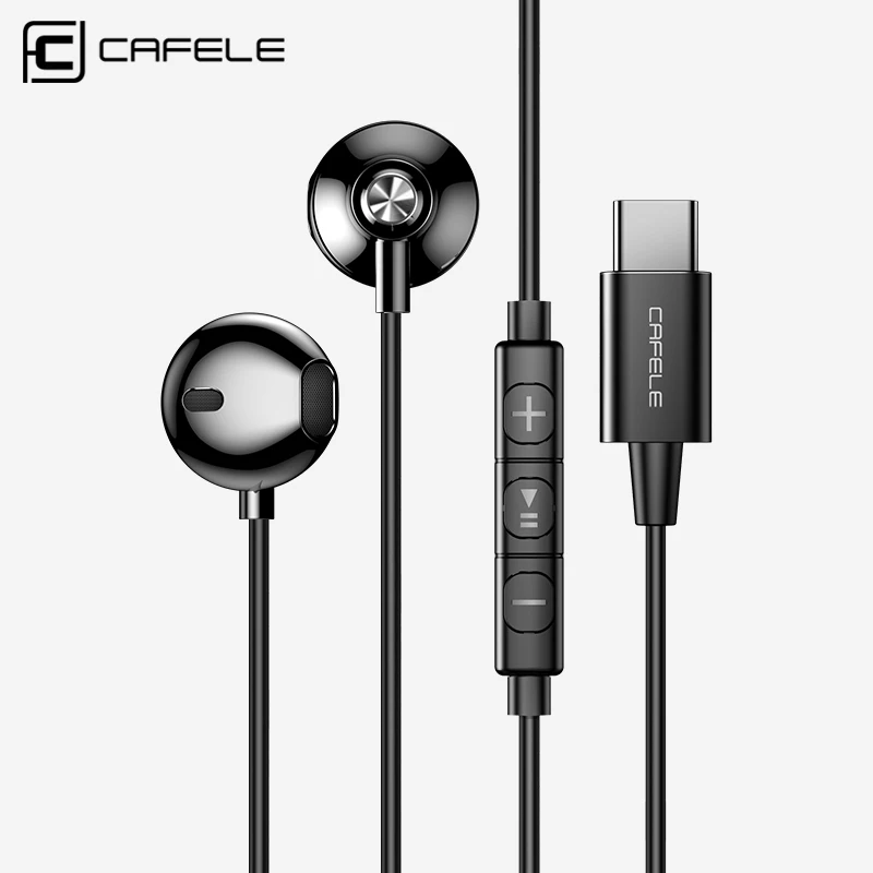 CAFELE USB Тип c Проводные Наушники Профессиональные наушники в ухо высокое качество