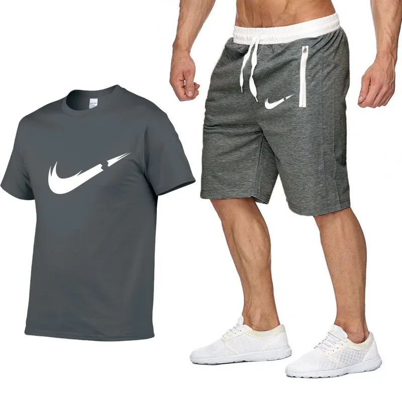 

2019 new T Shirt+Shorts Sets Men Letter Printed Summer Suits Casual Tshirt Men Tracksuits Brand Clothing Tops Tees Set Male