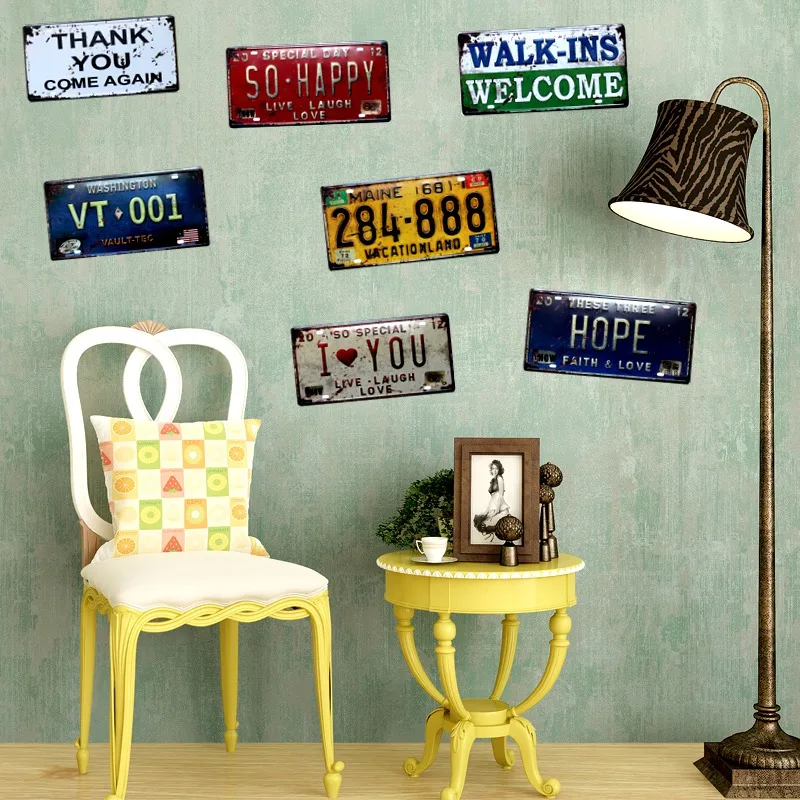 

license plate Metal Painting Retro Signs Vintage Wall Bar Coffee Home Art Decoration Mix Order 30X15CM B-489B