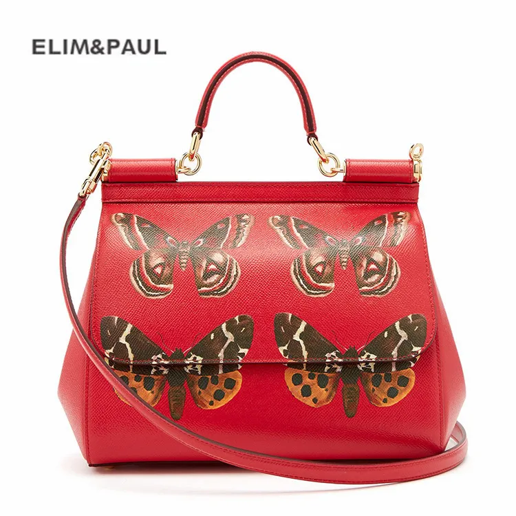

Genuine Leather Handbag Satchel Bag Ring Star Shoulder bag Chain shoulder luxury women famous brand designer 25cm