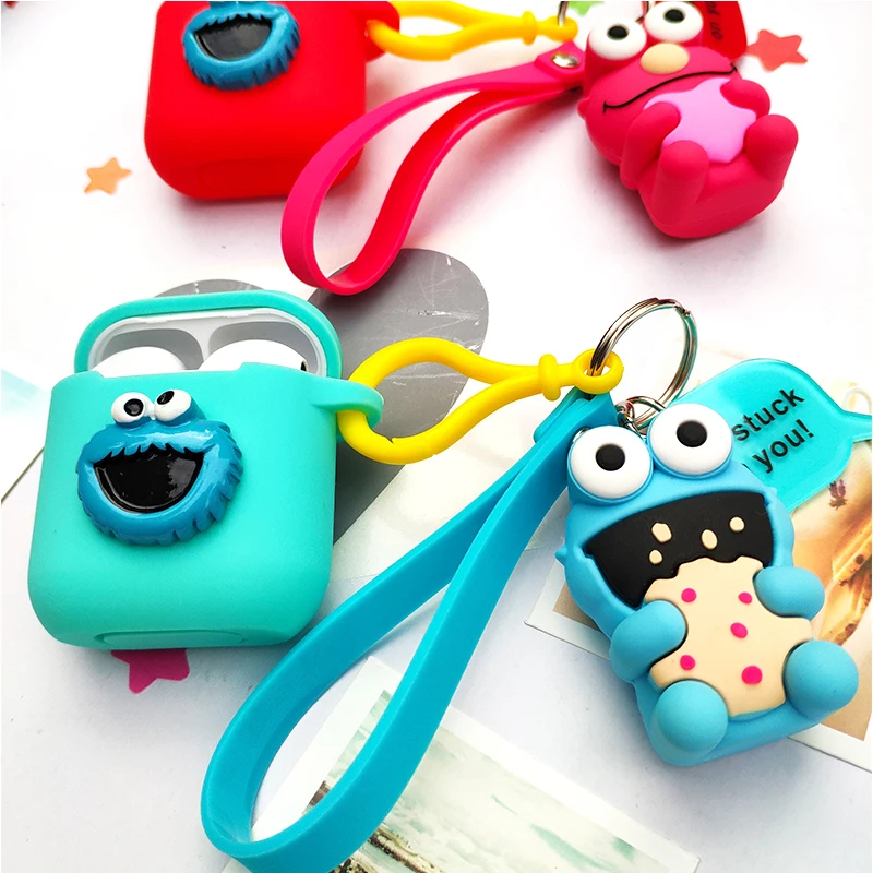 

Bluetooth Earphone Decorative Silicone Case for Apple Airpods for i10 max TWS Accessories Cartoon Protective Cover with Key Ring