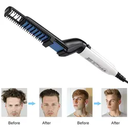 Для мужчин быстрый выпрямитель для бороды Styler гребень многофункциональный щипцы для завивки волос шоу кепки инструмент Электрический