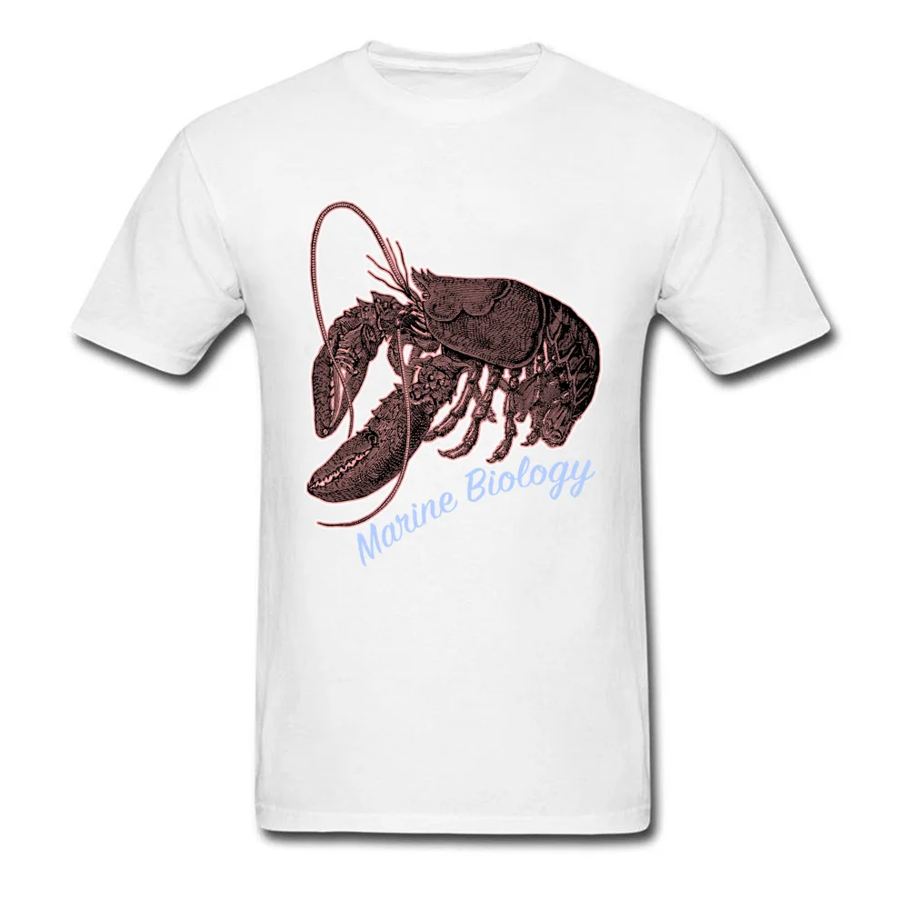  Men Tshirts cosie Hip hop T Shirt Pure Cotton Round Neck Short Sleeve Camisa Sweatshirts Summer/Fall Free Shipping Marine Biology Lobster Illustration Oceanography Marine Li white