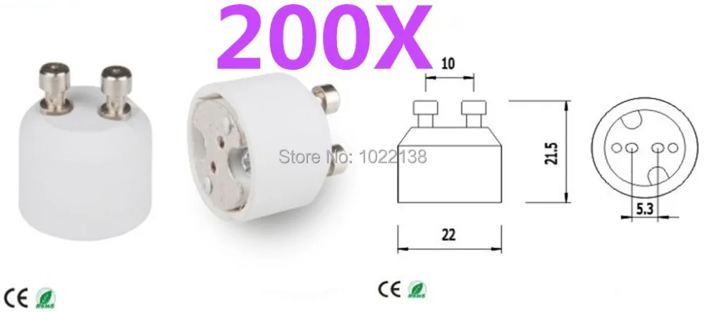 

200pcs/lot GU10 to MR16 Led Lamp Holder Adapter GU10-MR16 halogen Socket Adapter suspended lamp base converter extend Free Ship
